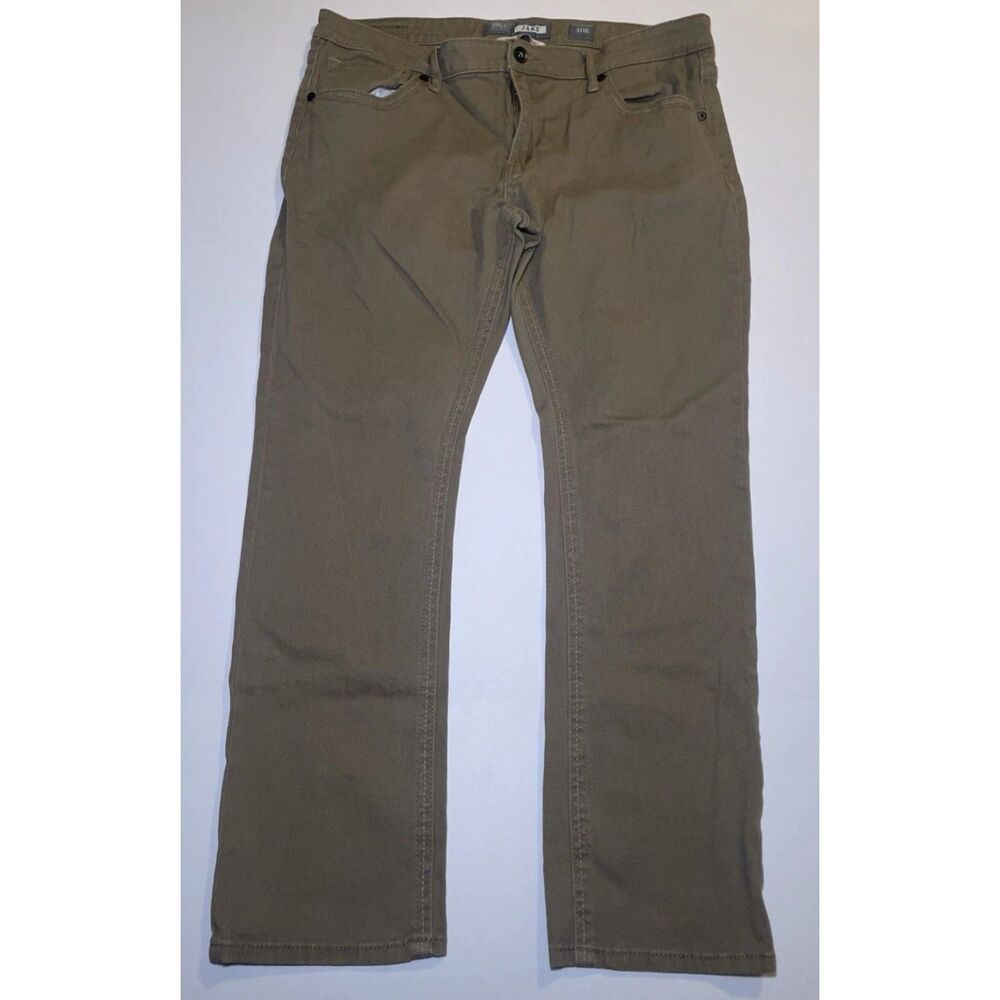 BKE Men's Relaxed Fit Jake Straight 40x30 Beige Stretch Denim Buckle Cowboy